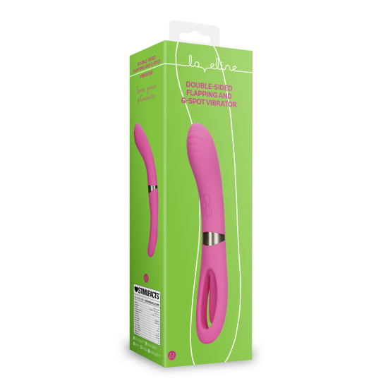 Vibrador Duplo Flapping e Ponto-G - Loveline - Rosa