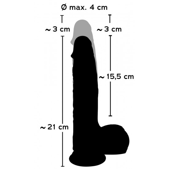 Um vibrador de impulso em forma de pênis realista com uma forte ventosa que adere a qualquer superfície lisa. A ventosa torna possível a diversão sem usar as mãos. Os 7 modos de vibração e 5 modos de impulso podem ser co