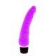 Vibrador 100% silicone com formato de pénis e veias e contornos pronunciados.Produto flexível e suave, bastante agradável ao toque. Tem um total de 7 níveis diferentes de vibração (três velocidades pulsantes, uma velocid