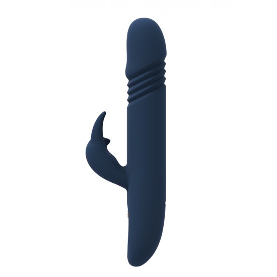 O eixo deste vibrador tem um movimento para cima e para baixo. 2 Motores potentes na parte superior do estimulador de eixo e clitóris. 10 padrões de vibração. Movimentos de pressão. Estimulador de clitóris flexível. IPX7