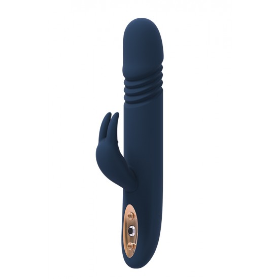 O eixo deste vibrador tem um movimento para cima e para baixo. 2 Motores potentes na parte superior do estimulador de eixo e clitóris. 10 padrões de vibração. Movimentos de pressão. Estimulador de clitóris flexível. IPX7