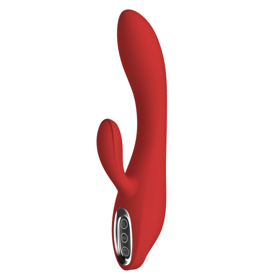 Este vibrador duplo é feito de silicone seguro para o corpo e ABS. Sofia tem 2 motores potentes, no topo e no estimulador clitoriano flexível. O vibrador possui 7 ritmos de vibração. O estimulador de clitóris tem 3 veloc