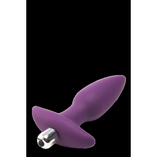 Este plug vibratório Flirts é feito de silicone roxo suave que é macio ao toque. A forma cônica permite fácil inserção. O plugue tem uma base em forma de âncora para garantir que o plugue permaneça no lugar e aumentar a