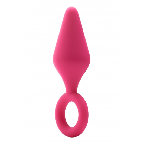 Este plug anal Flirts tem um anel na base para fácil manuseio. É feito de silicone rosa suave que é macio ao toque. É um plug de tamanho pequeno, por isso é adequado para iniciantes que desejam experimentar o prazer anal