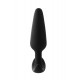 Este plug anal FantASStic é feito de silicone preto liso e macio ao toque. É o plugue de tamanho médio em uma série de 3 tamanhos, adequado para iniciantes e amantes experientes do prazer anal. O plugue tem uma base em f