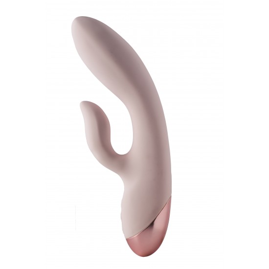 Coco é um vibrador duo feito de silicone sólido macio e ABS com um corpo ligeiramente flexível e curvo e um estimulador clitoriano flexível. O duo vibe é seguro para o corpo, livre de látex e livre de ftalatos. Possui 2