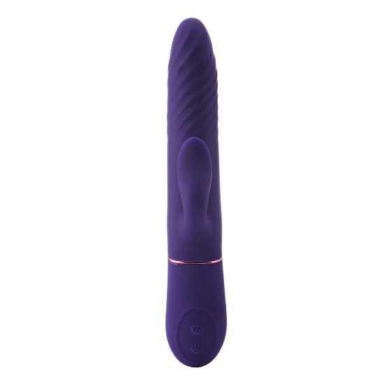 A Heating Thrust Machine é um vibrador duplo de impulso com 9 ritmos de vibração no corpo principal e 9 no estimulador do clitóris, mais 9 velocidades de impulso! Este vibrador da coleção Vibes of Love também possui