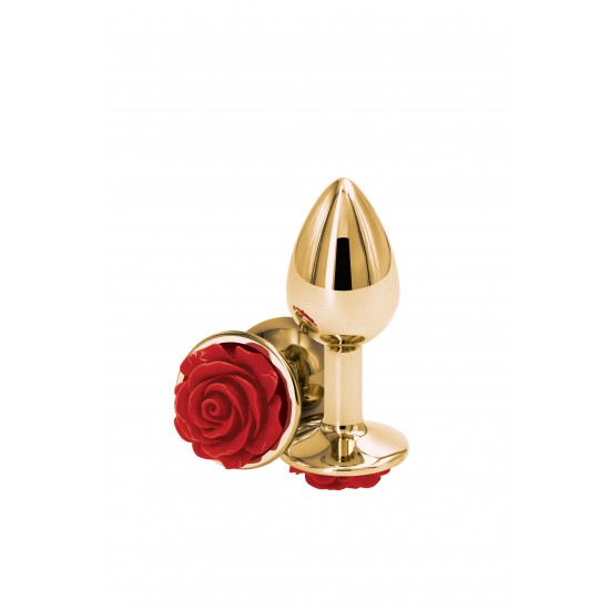 Brinquedo anal leve e cromado projetado para excitação visual e sensual. Feito de alumínio leve e moldado para penetração sem esforço, este plug anal seguro para o corpo tem uma bela decoração de rosas na base. Adequado