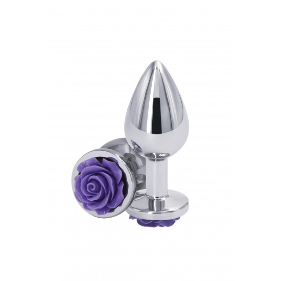 Brinquedo anal leve e cromado projetado para excitação visual e sensual. Feito de alumínio leve e moldado para penetração sem esforço, este plug anal seguro para o corpo tem uma bela decoração de rosas na base. Adequado