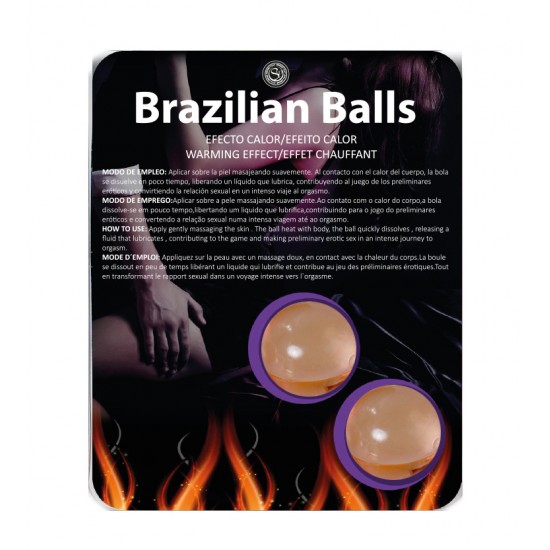 Conjunto de 2 bolas lubrificantes com efeito de aquecimento.Ao contacto com o calor do corpo a bola dissolve-se em pouco tempo, libertando o lubrificante, contribuindo, assim, para o jogo dos preliminares eróticos e conv