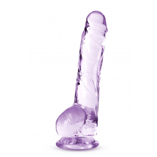 Para uma sensação real, o Dildo Cristalino Naturally Yours 8" visa agradar. É esculpido à mão para um efeito realista, com a quantidade certa de firmeza e flexibilidade. A base da ventosa gruda em quase qualquer superfíc