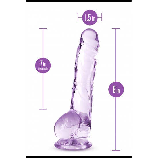 Para uma sensação real, o Dildo Cristalino Naturally Yours 8" visa agradar. É esculpido à mão para um efeito realista, com a quantidade certa de firmeza e flexibilidade. A base da ventosa gruda em quase qualquer superfíc