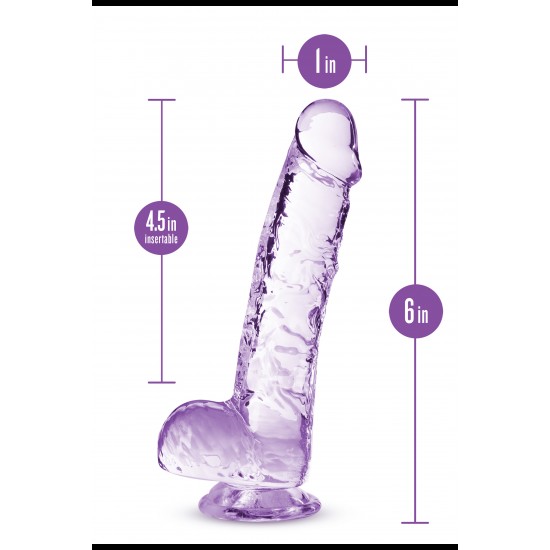 Para uma sensação real, o Dildo Cristalino Naturally Yours 6" visa agradar. É esculpido à mão para um efeito realista, com a quantidade certa de firmeza e flexibilidade. A base da ventosa gruda em quase qualquer superfíc