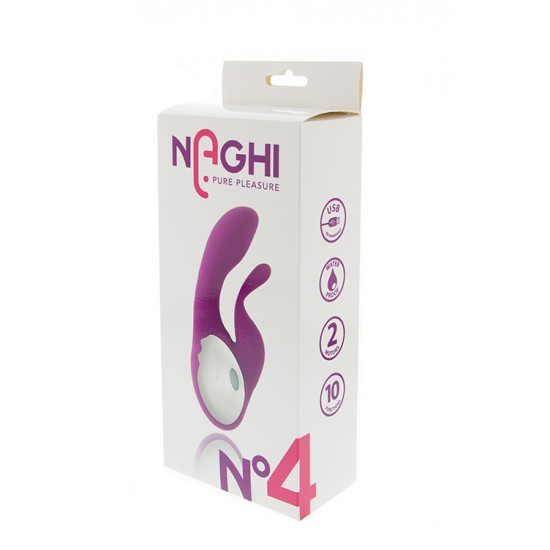 Chegou a marca de vibradores dedicada somente ao prazer das mulheres!Recheie os seus desejos com prazeres que a envolvem e viaje num mundo de satisfação.O brinquedo Naghi No.4 é um vibrador feito em silicone, com dois po