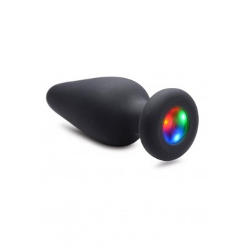 Plug anal Silicone Light-Up Médio - Preto