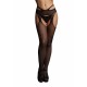 Suspender pantyhose with strappy waist - Black - O/S