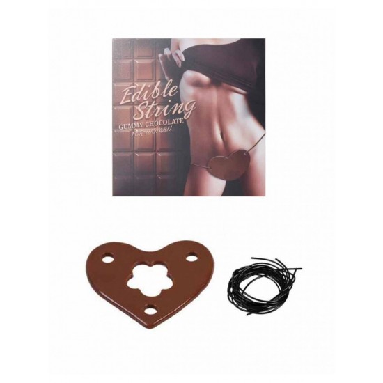 Tanga comestível de chocolate para apimentar as suas noites mais apaixonantes!Surpreenda a sua cara metade com esta roupa interior comestível e sirva as entradas, prato principal e sobremesa numa bandeja... vai levá-la a