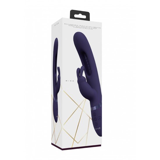 O design exclusivo do vibrador VIVE057 MIKA Flapping Tongue Rabbit o diferencia de outros dispositivos. Três motores F1 de 10 velocidades/funções controlados independentemente alimentam este vibrador lindamente projetado