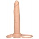 Dildo flexível (, 2,5 cm de diâmetro 16 cm de comprimento) com anel para o pênis (Ø 3 cm) e anel para testículos (O 5 centímetros, elástica). Material: TPR, livre ftalatos.