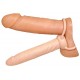 Dildo flexível (, 2,5 cm de diâmetro 16 cm de comprimento) com anel para o pênis (Ø 3 cm) e anel para testículos (O 5 centímetros, elástica). Material: TPR, livre ftalatos.