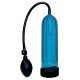 Blue-transparent penis pump with measuring scale to control your results. Create low-pressure by squeezing the handy bulb. Tube size: approx. 24 cm, 3,7-4,5 cm diameter. Includes a flexible silicone sleeve. Material: ABS