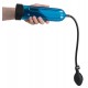 Blue-transparent penis pump with measuring scale to control your results. Create low-pressure by squeezing the handy bulb. Tube size: approx. 24 cm, 3,7-4,5 cm diameter. Includes a flexible silicone sleeve. Material: ABS