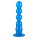 Strap-on striing with three slippery jelly dildos: - red smooth dildo with full head: 19 cm, Ø 3 cm. - blue bead dildo: 20 cm, Ø 2.5-4 cm- transparent, elastic G-point stimulator: 19 cm, Ø 2-4.5 cmStrap-on string with el