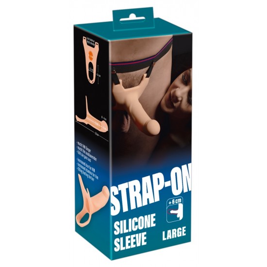 Strap On Oco Silicone realista com correias elásticas - com glande sólido que estende o pênis em 6 cm. O penis oco de cinta é a perrfeito para homens que desejam aumentar o comprimento e a largura do pênis e, ao mesmo te