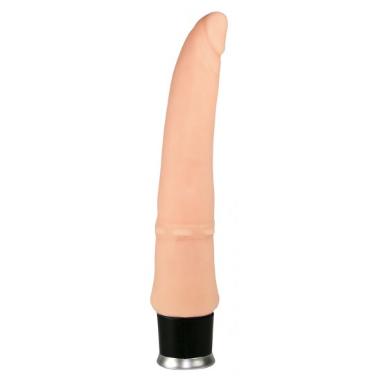 Extremely flexible vibrator made out of wonderfully smooth and soft »Nature Skin« material, which looks and feels like real skin. Its anatomic design makes anal penetration extremely easy and its grooves on the shaft pr