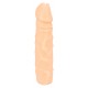 Skin-coloured penis sleeve made out of Nature Skin. With pronounced glans and veins. With a grooved pleasure tunnel and a removable vibro-bullet with Touch Control. The bullet is placed inside the sleeve (at the tip) and