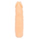 Skin-coloured penis sleeve made out of Nature Skin. With pronounced glans and veins. With a grooved pleasure tunnel and a removable vibro-bullet with Touch Control. The bullet is placed inside the sleeve (at the tip) and