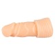 Skin-coloured penis sleeve made out of Nature Skin. With pronounced glans and veins. With a grooved pleasure tunnel and a removable vibro-bullet with Touch Control. The bullet is placed inside the sleeve (at the tip) and