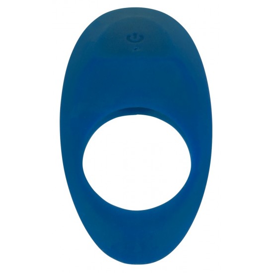 Blue cock ring with a clit tickler and 3 vibration modes at the push of a button. It can be recharged with the included USB cable. Complete length 9 cm, Ø 3.3 cm. Material: silicone with a polyurethane coating, phthalate