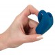 Blue cock ring with a clit tickler and 3 vibration modes at the push of a button. It can be recharged with the included USB cable. Complete length 9 cm, Ø 3.3 cm. Material: silicone with a polyurethane coating, phthalate