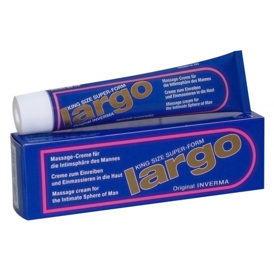 Largo Creme, 40ml - Uso externo. Aplicar uma pequena quantidade de creme sobre todo o pénis, massajar ligeiramente o creme com a ponta dos dedos. Importante: Antes da aplicação lavar o pénis com água quente e sabão suav