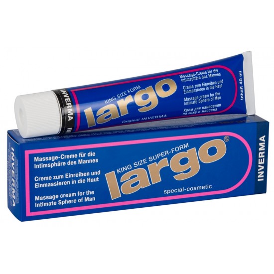 Largo Creme, 40ml - Uso externo. Aplicar uma pequena quantidade de creme sobre todo o pénis, massajar ligeiramente o creme com a ponta dos dedos. Importante: Antes da aplicação lavar o pénis com água quente e sabão suav