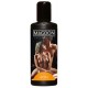 Erotic massage oil with aphrodisiac amber scent and nurturing jojoba oil. Water-soluble and easy to wash off. 100 ml bottle.