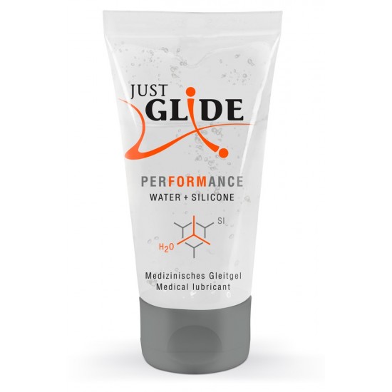 Just Glide Performance é perfeito para sexo duradouro - também com brinquedos sexuais! O lubrificante médico à base de água tem uma porção de silicone, o que significa que tem uma textura maravilhosamente escorregadia e