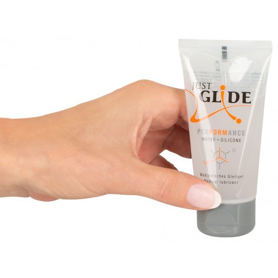 Just Glide Performance é perfeito para sexo duradouro - também com brinquedos sexuais! O lubrificante médico à base de água tem uma porção de silicone, o que significa que tem uma textura maravilhosamente escorregadia e