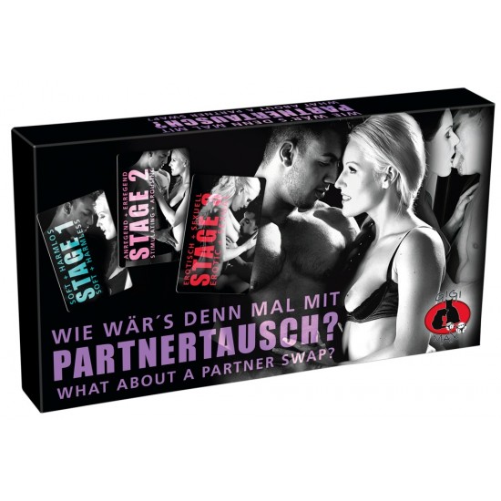 Card game with intimate questions as well as erotic and sexual tasks.3 levels and 70 cards per level. There is a task for a man and a woman on each card. Suitable for people who are 18+. For a minimum of 4 players.