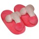 Pink-coloured house slippers for HER. Made of fake fur fabric, with penis and testicles on top. Standard size 37-40. 100% polyester.