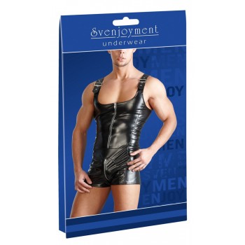 Men´s Imit. Leather Playsuit L