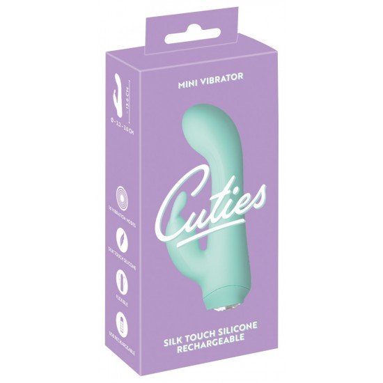 Mini vibrador da 4ª geração de CutiesVibração poderosa e profunda em 10 modosBotão de pedra preciosa cintilante em forma de coraçãoDesign purista e com textura suavePerfeitamente curvado com cabeça de massagem do ponto G