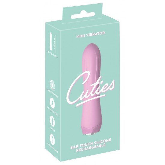 Mini vibrador da 4ª geração de CutiesVibrações poderosas e profundas em 10 modosBotão de pedra preciosa cintilante em forma de coraçãoFácil de usarDesign de onda purista e suaveFlexível – adapta-se perfeitamenteSilicone